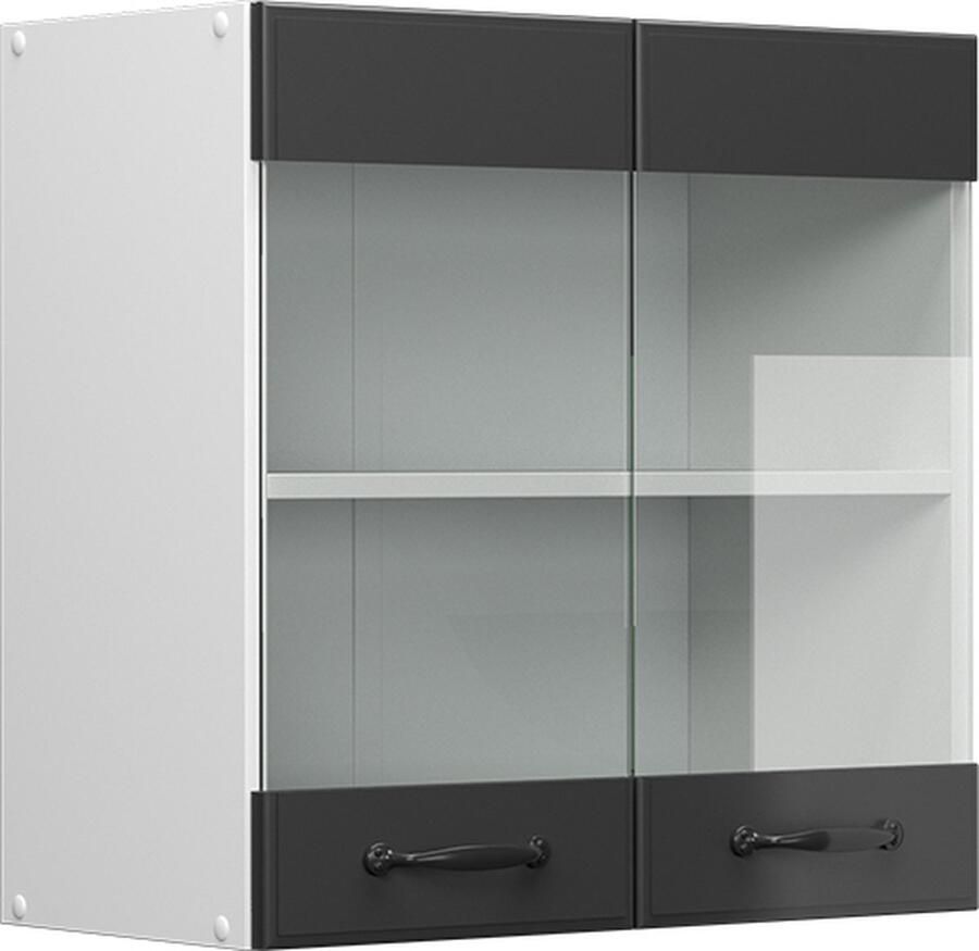 Vicco R-Line Keuken Glazen keukenkast – 60 cm Antraciet landhuis