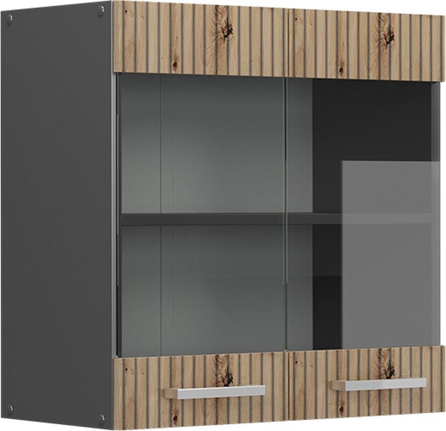 Vicco R-Line Keuken Glazen keukenkast – 60 cm Artisanaal eiken