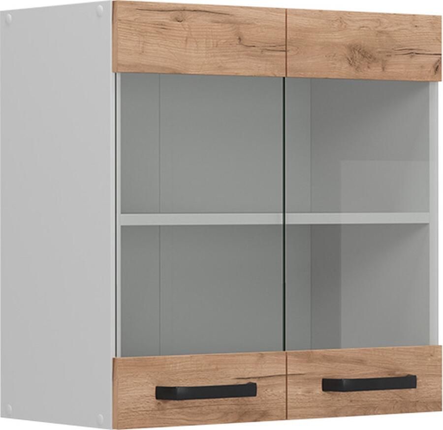 Vicco R-Line Keuken Glazen keukenkast – 60 cm Krachtige eik goud