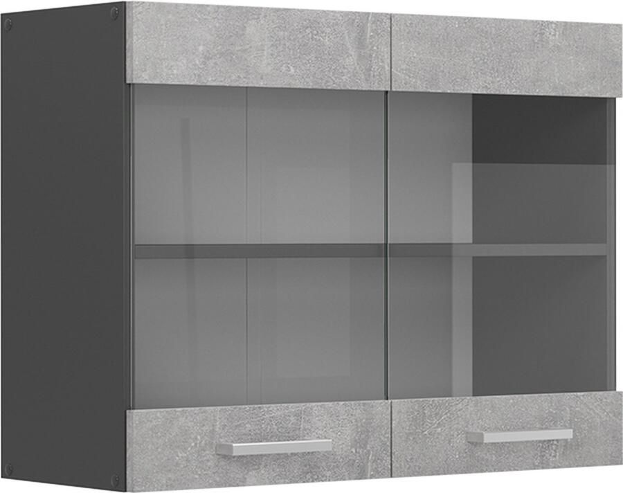 Vicco R-Line Keuken Glazen keukenkast – 80 cm Beton