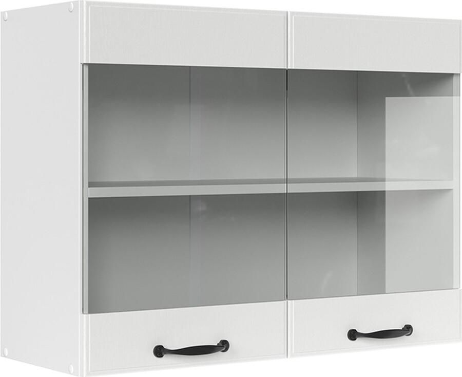 Vicco R-Line Keuken Glazen keukenkast – 80 cm Wit Landhuis