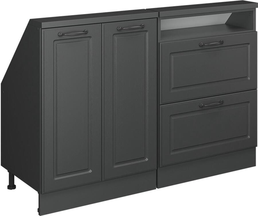 Vicco R-Line Keukenkast voor schuine wand – 120 cm Set van 2 Antraciet landhuis antraciet