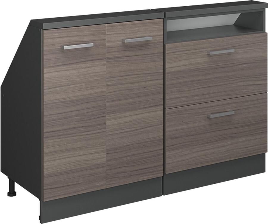 Vicco R-Line Keukenkast voor schuine wand – 120 cm Set van 2 Edel grijs antraciet