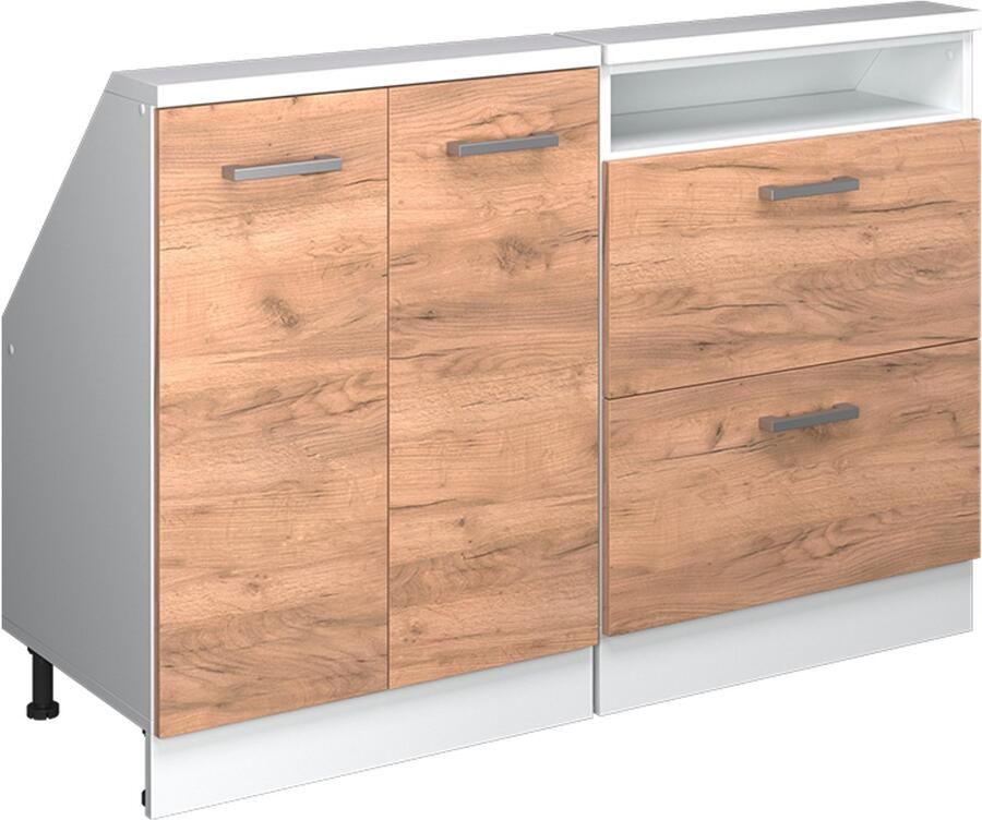 Vicco R-Line Keukenkast voor schuine wand – 120 cm Set van 2 Eik goud wit