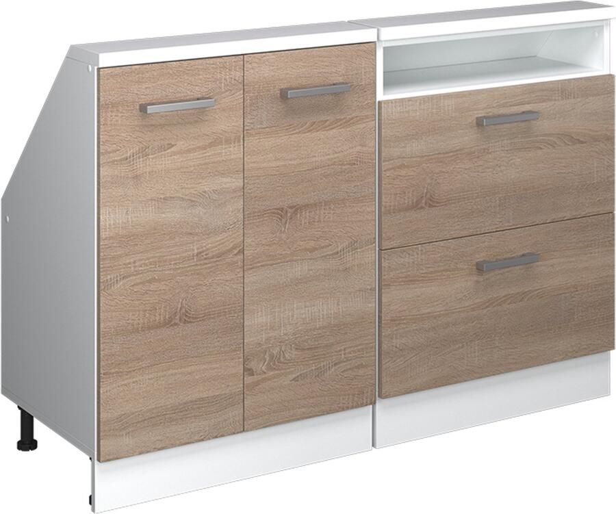 Vicco R-Line Keukenkast voor schuine wand – 120 cm Set van 2 Sonoma Wit