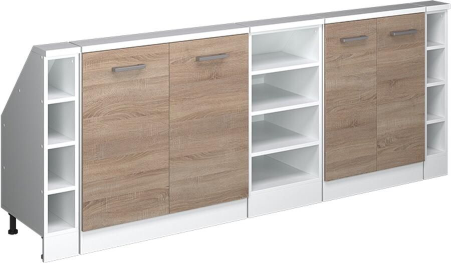 Vicco R-Line Keukenkast voor schuine wand – 215 cm Set van 5 Sonoma Wit