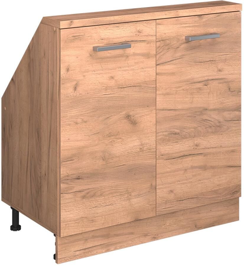 Vicco R-Line Keukenkast voor schuine wand – 80 cm met 2 deuren Krachtige eik goud