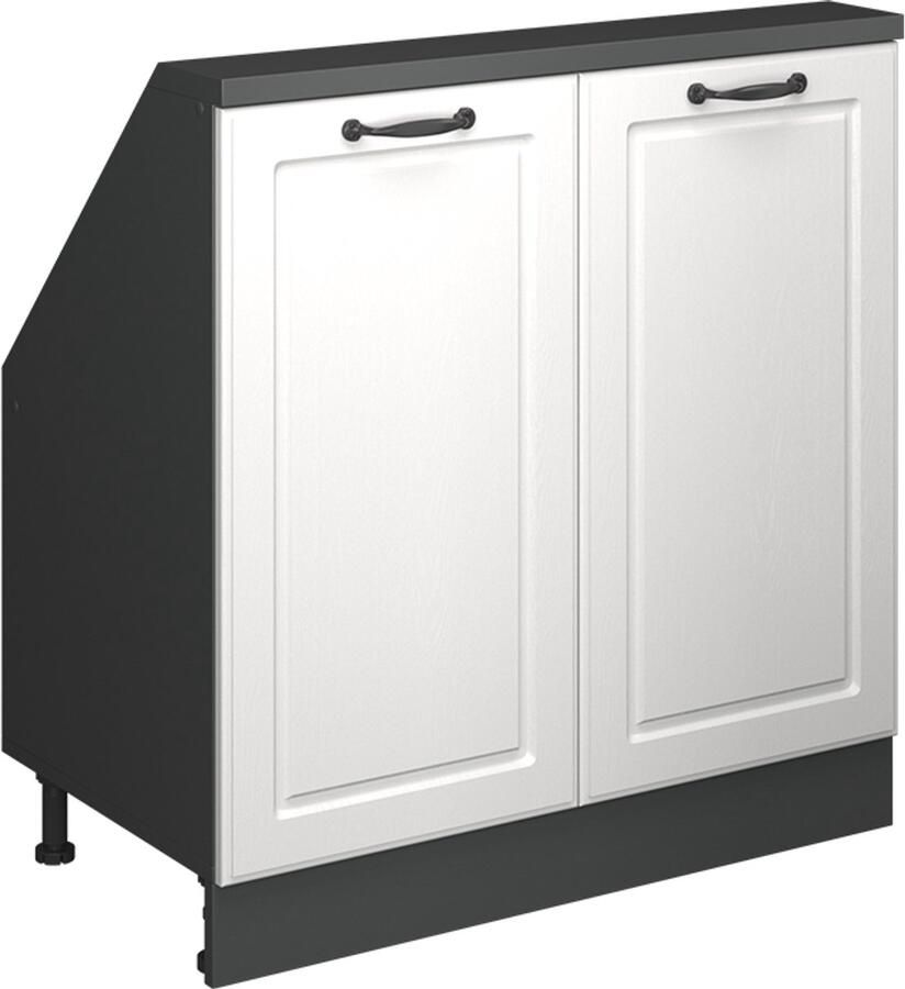 Vicco R-Line Keukenkast voor schuine wand – 80 cm met 2 deuren Landhuis wit antraciet