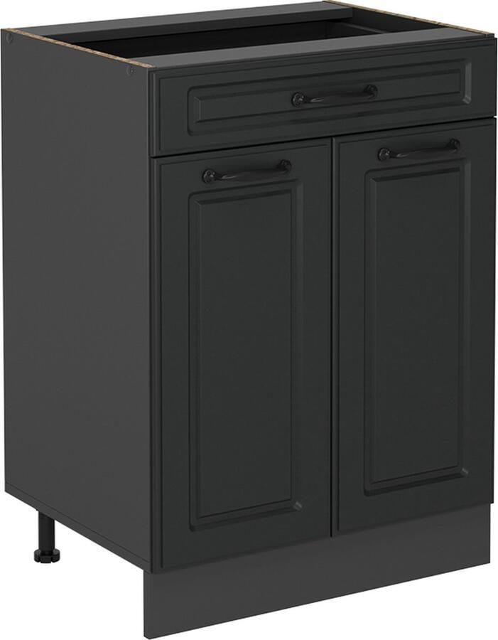 Vicco R-Line Keuken Keukenonderkast – 60 cm met lade zonder werkblad Antraciet landhuis met lade zonder werkblad