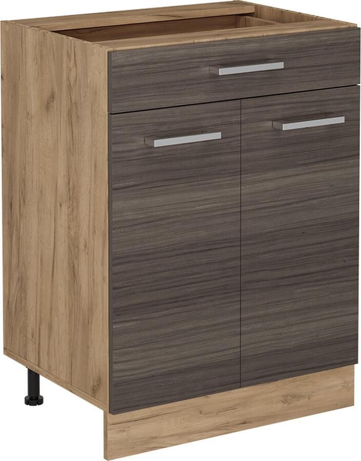 Vicco R-Line Keuken Keukenonderkast – 60 cm met lade zonder werkblad Edel grijs met lade zonder werkblad