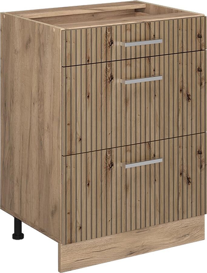 Vicco R-Line Keukenonderkast – 60 cm met laden WB Eik Artisanaal eiken met laden WB Eik - Foto 2