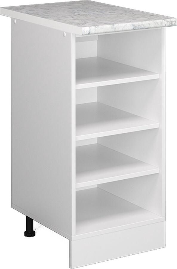 Vicco R-Line Plank onderkast – 40 cm met open vakken met werkblad Wit met open vakken met werkblad