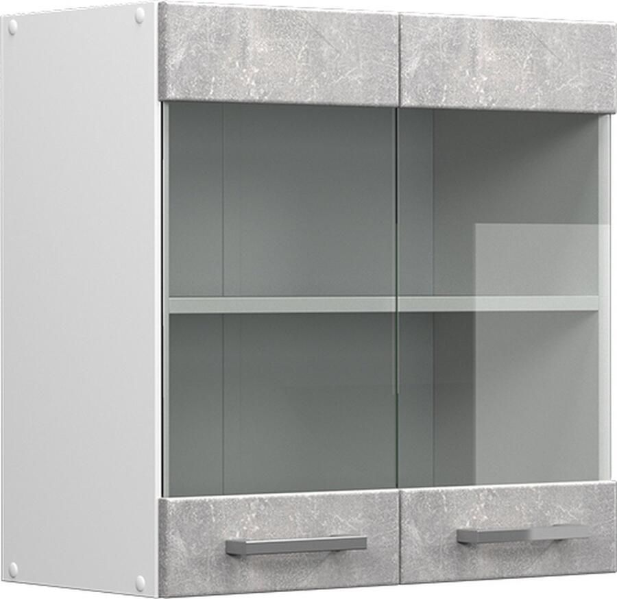Vicco R-Line Universele hangkast – 60 cm met glazen deuren Beton met glazen deuren