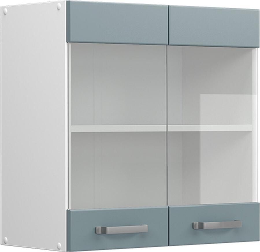 Vicco R-Line Universele hangkast – 60 cm met glazen deuren Blauw-grijs met glazen deuren