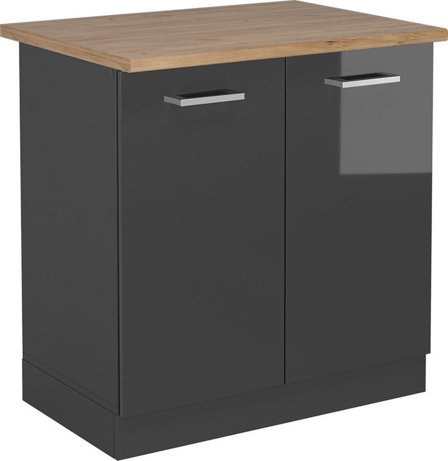 Vicco R-Line Keuken Wastafelkast – 80 cm WB Eik Antraciet Hoogglans WB Eik