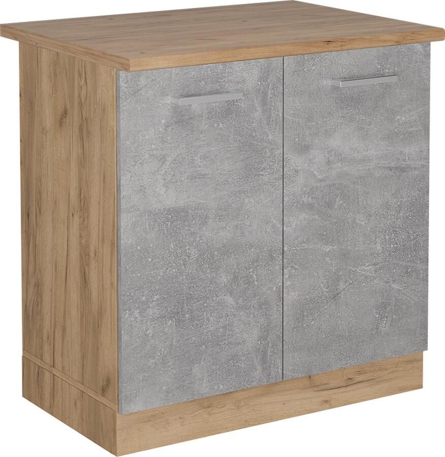 Vicco Wastafelkast R-Line Beton Krachtige eik goud 80 cm WB Eik