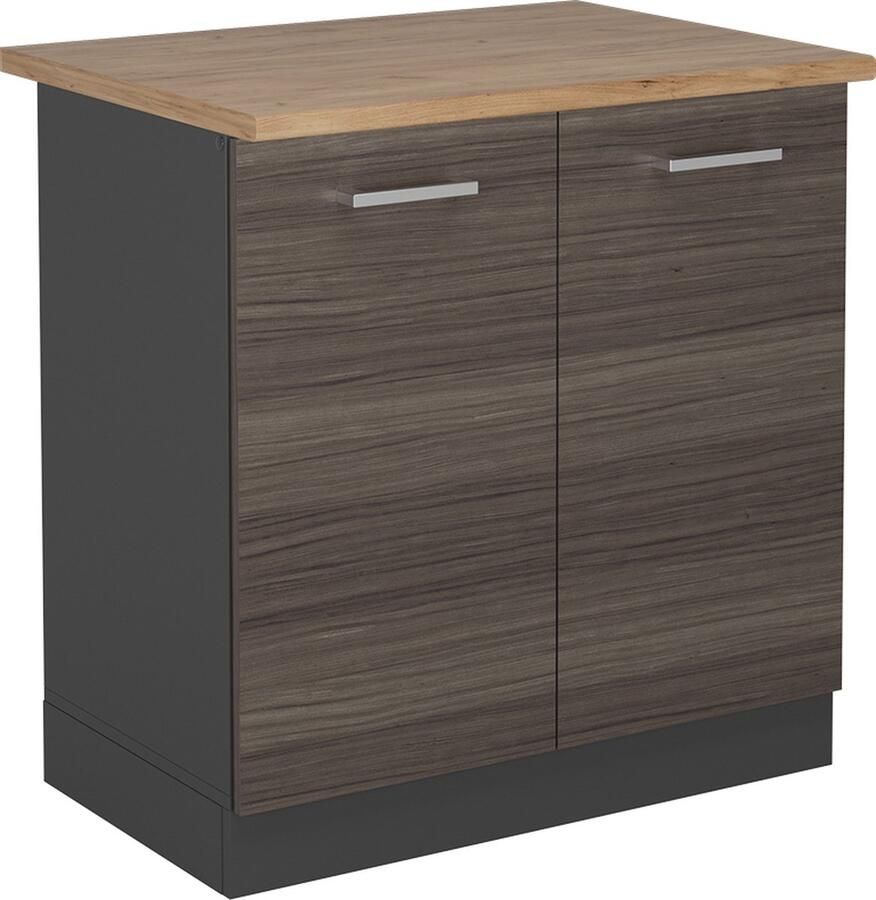 Vicco R-Line Keuken Wastafelkast – 80 cm WB Eik Edel grijs WB Eik