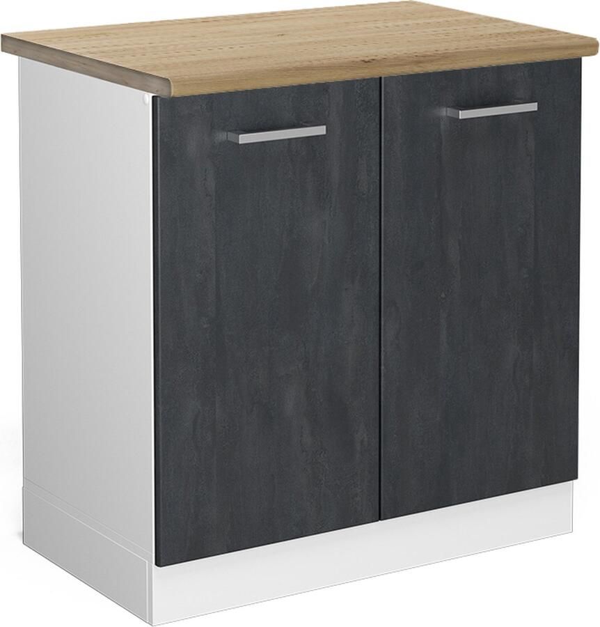 Vicco R-Line Keuken Wastafelkast – 80 cm WB Eik Zwart beton WB Eik