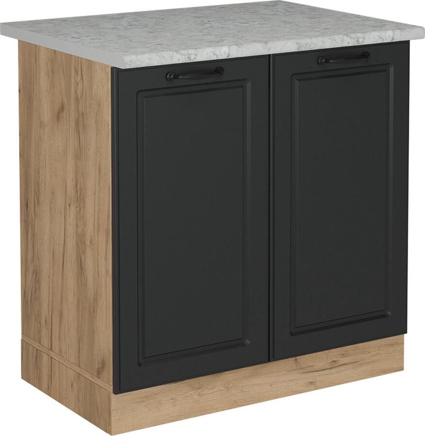 Vicco R-Line Keuken Wastafelkast – 80 cm WB Marmer Antraciet landhuis WB Marmer