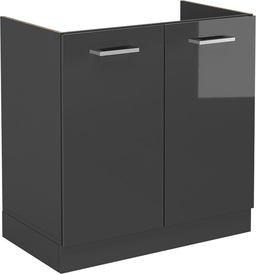 Vicco R-Line Keuken Wastafelkast – 80 cm zonder werkblad Antraciet Hoogglans zonder werkblad