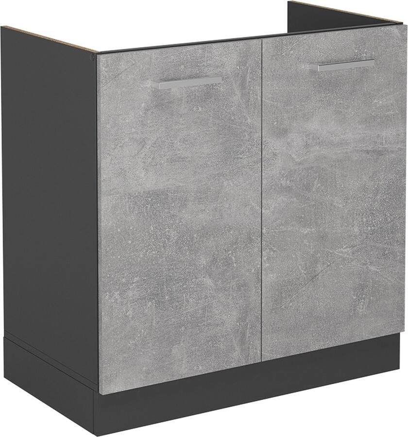 Vicco R-Line Keuken Wastafelkast – 80 cm zonder werkblad Beton zonder werkblad