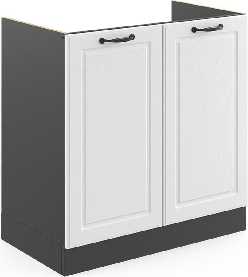 Vicco R-Line Keuken Wastafelkast – 80 cm WB Eik Wit Landhuis WB Eik