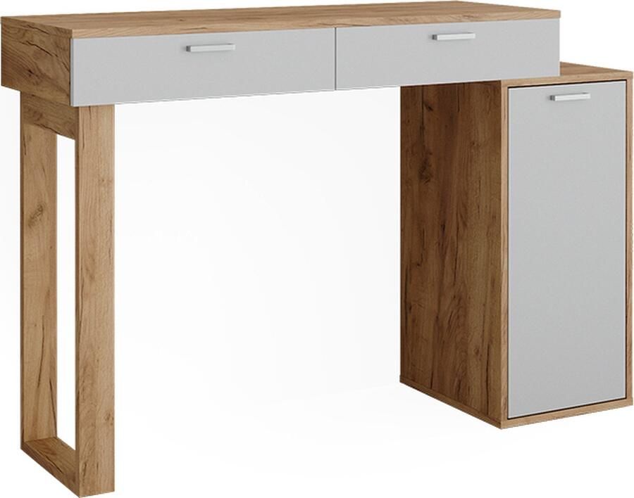 Vicco Regina Bureau – 129.6 x 40 cm met 2 laden Eik goud wit met 2 laden