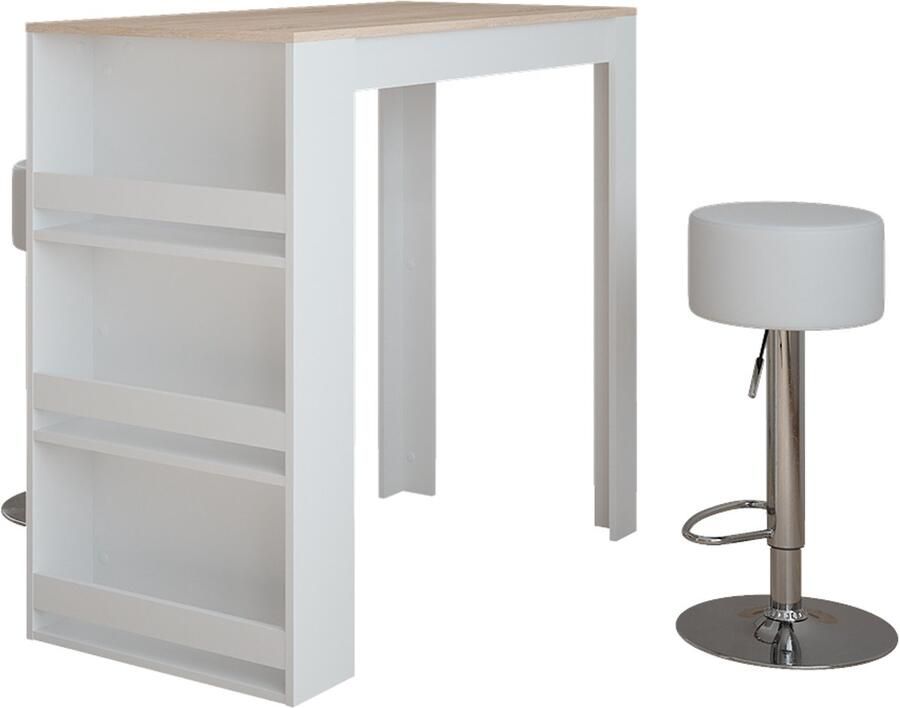Vicco Repose Bartafel set – 57 x 117 cm met 2 barkrukken Wit Sonoma