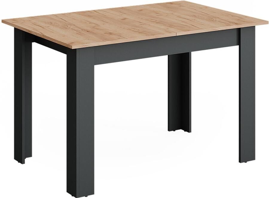 Vicco Repose Eettafel – 160 x 80 cm Uitschuifbaar Antraciet gouden eik