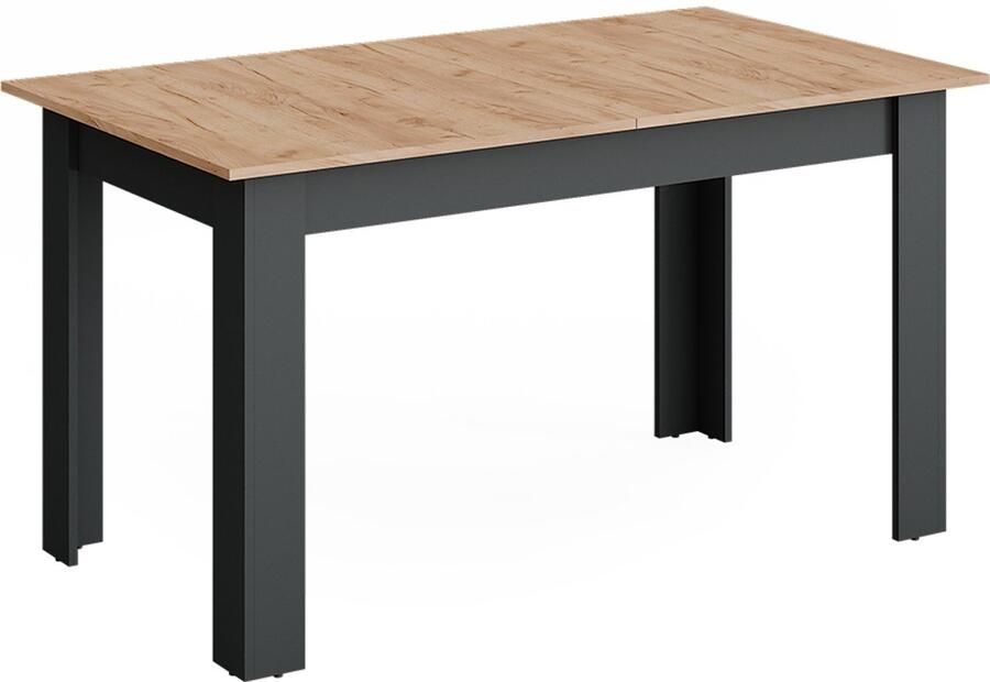Vicco Repose Eettafel – 180 x 80 cm Uitschuifbaar Antraciet gouden eik