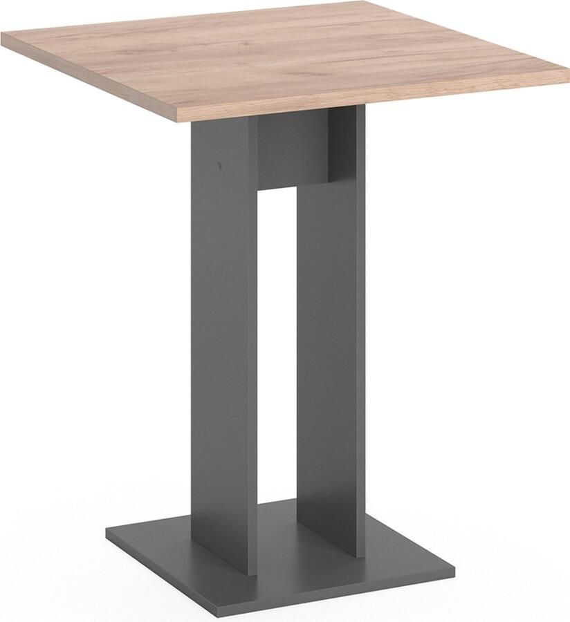 Vicco Eettafel Ewert Antraciet Krachtige eik goud 65 x 65 cm