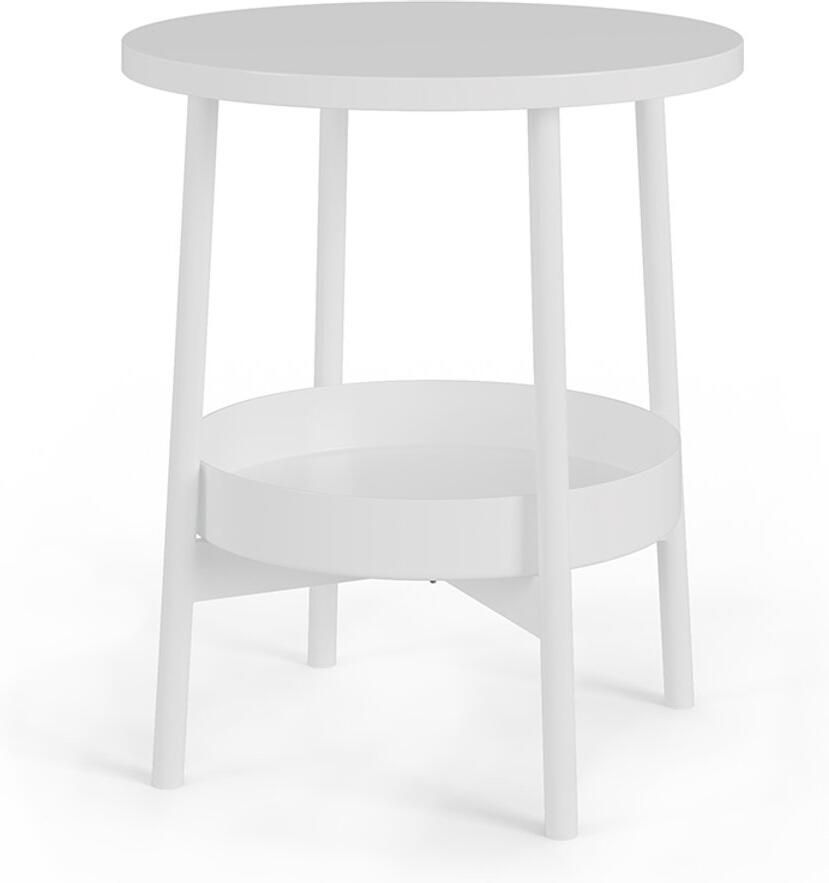 Vicco Riono Salontafel – 40 x 40 cm met extra opbergruimte Wit