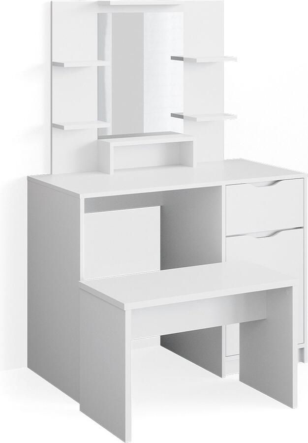 Vicco Ruben Little Kaptafel – 100 cm met bank Wit met bank