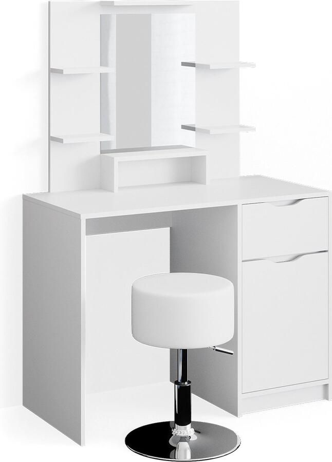 Vicco Ruben Little Kaptafel – 100 cm met krukje Wit met krukje