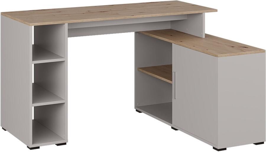 Vicco Rudy Hoekbureau – 135 x 110 cm met planken Kasjmier