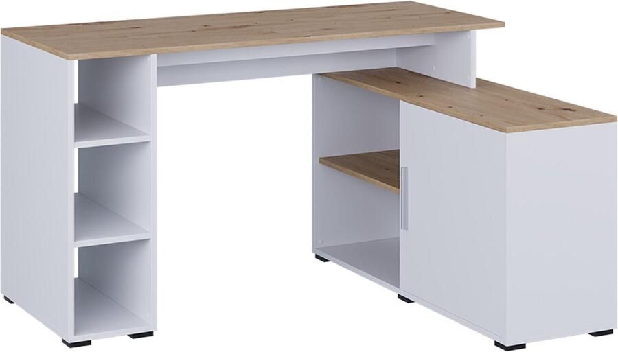 Vicco Rudy Hoekbureau – 135 x 110 cm met planken Wit Kunstnijverheid