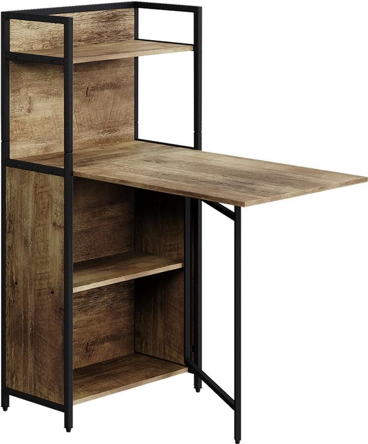 Vicco Savio Bureau – 57 x 30 cm met opklapbaar tafelblad Eiken rustiek