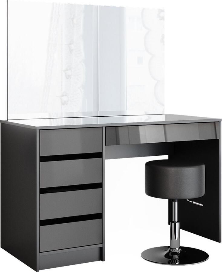 Vicco Sherry Kaptafel – 120 cm met kruk Antraciet met kruk