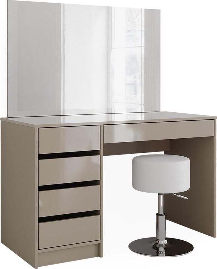 Vicco Sherry Kaptafel – 120 cm met kruk Grijs met kruk