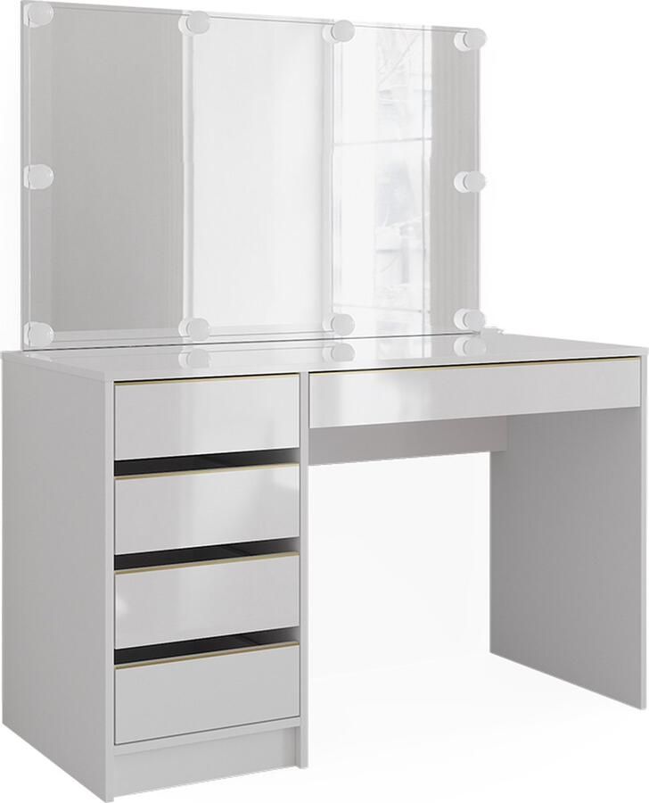 Vicco Sherry Kaptafel – 120 cm met LED-verlichting Wit Goud met LED-verlichting