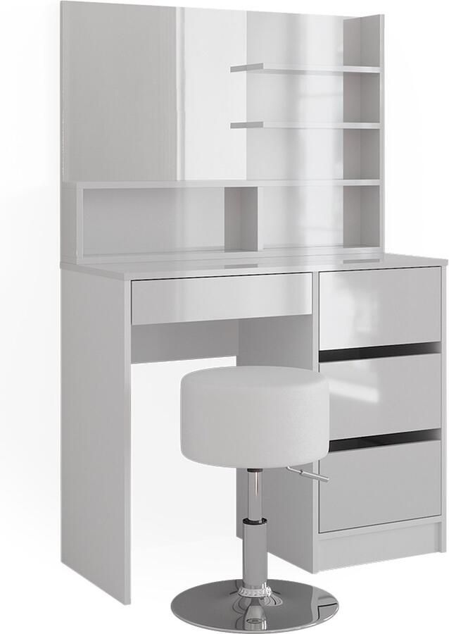 Vicco Sherry Kaptafel – 40 cm met kruk Wit met kruk