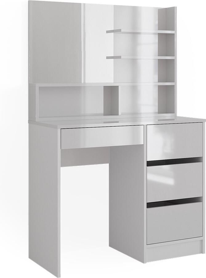 Vicco Sherry Kaptafel – 40 cm met spiegel Wit met spiegel