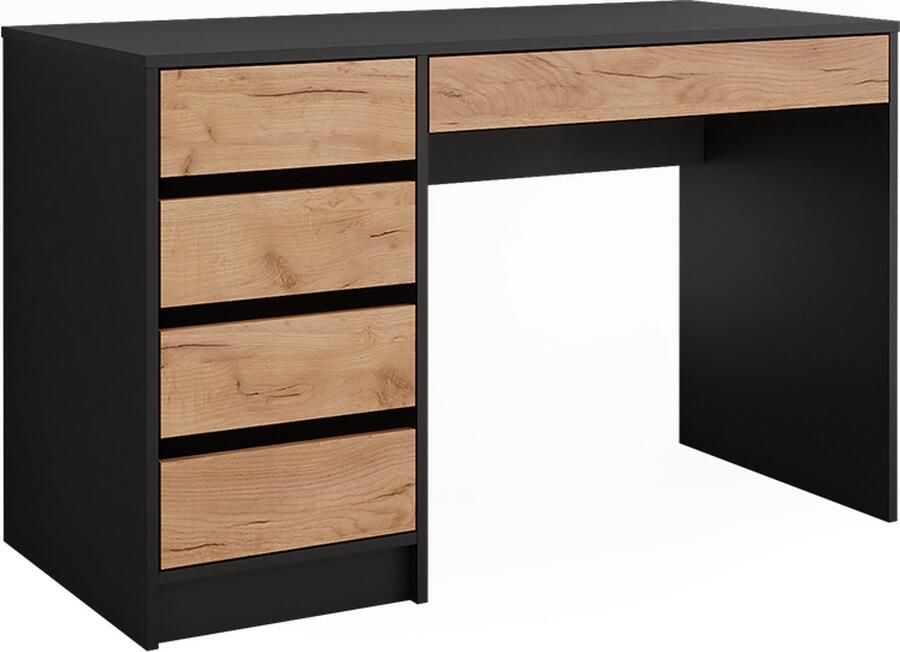 Vicco Sherry Toilettafel – 55 x 75 cm Zonder spiegel Antraciet gouden eik Zonder spiegel