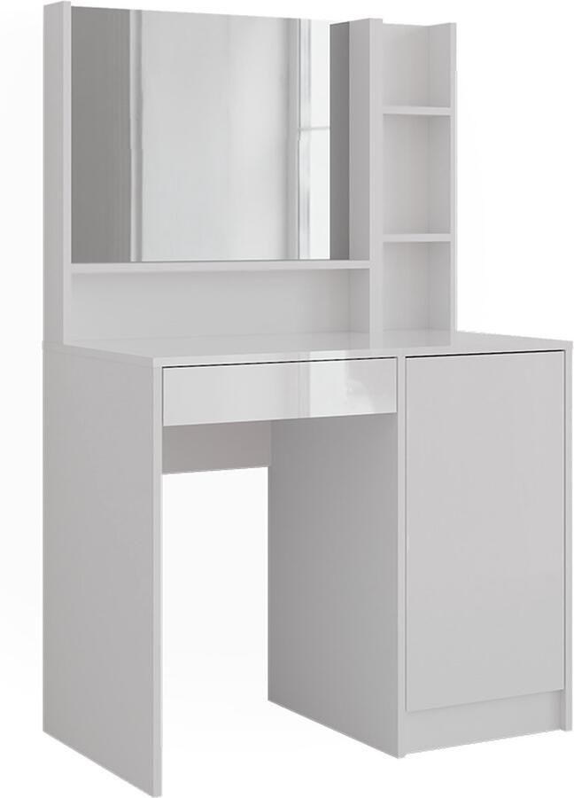 Vicco Sherry Kaptafel – 89.8 cm 3 delen Wit wit hoogglans