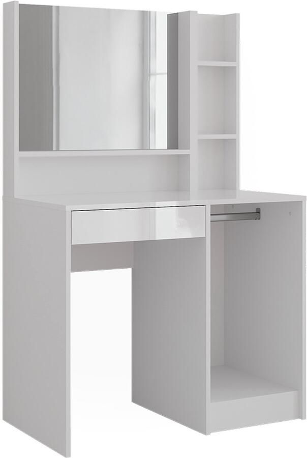 Vicco Sherry Kaptafel – 89.8 cm 3 delen Wit wit hoogglans