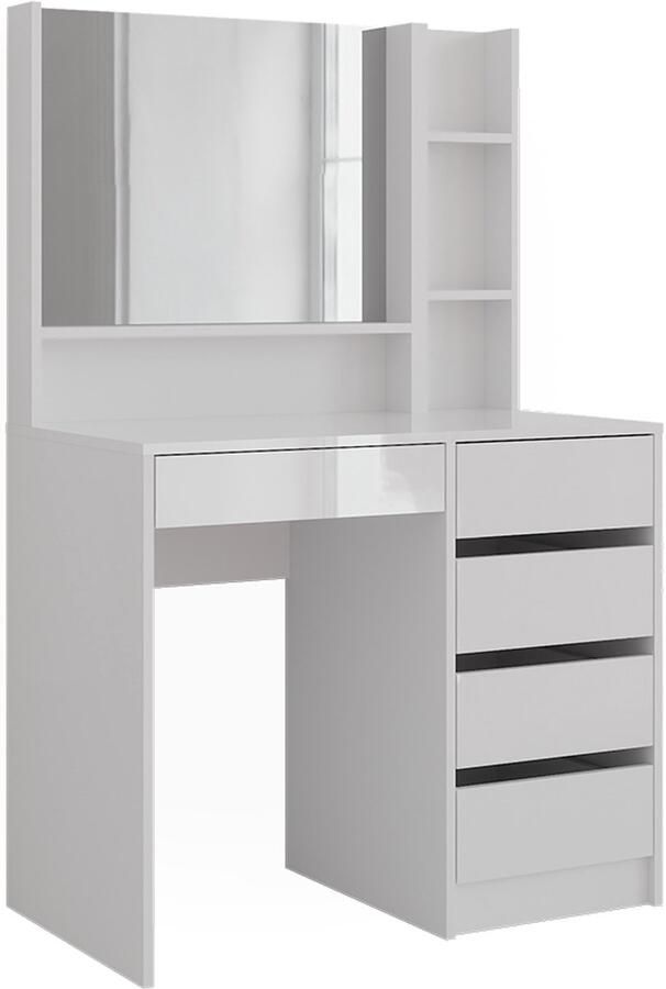 Vicco Sherry Kaptafel – 89.8 cm 3 delen Wit wit hoogglans