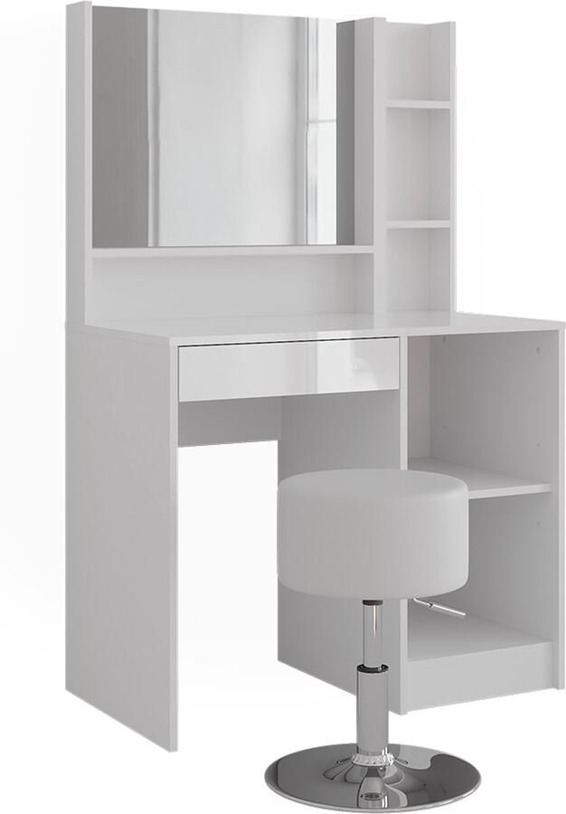 Vicco Sherry Kaptafel – 89.8 cm 4 delen Wit wit hoogglans