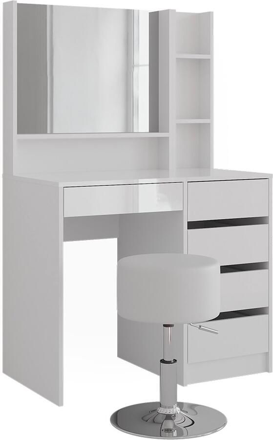 Vicco Sherry Kaptafel – 89.8 cm 4 delen Wit wit hoogglans