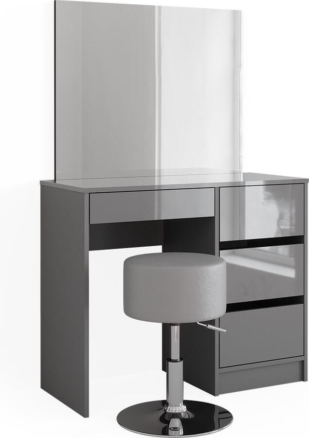 Vicco Sherry Kaptafel – 90 cm met kruk Grijs met kruk