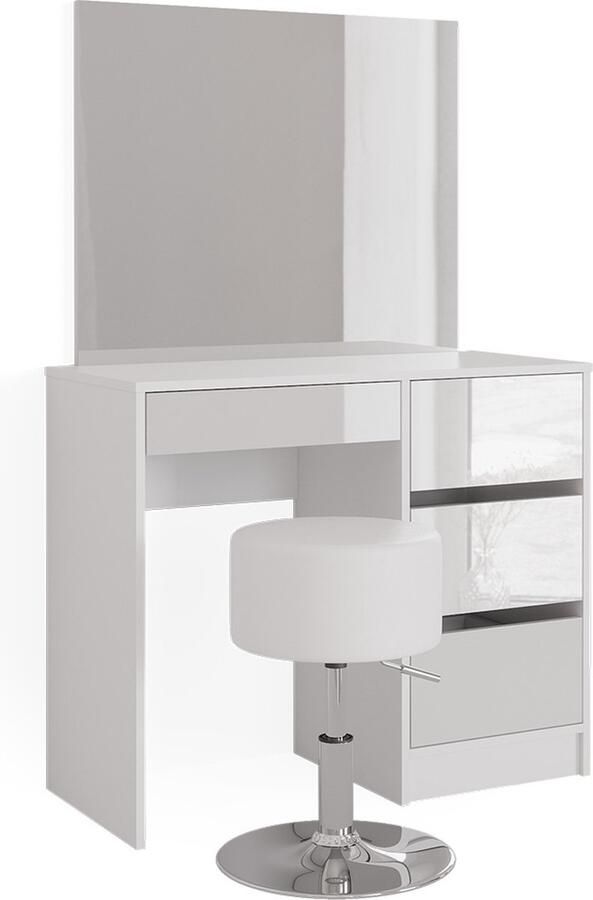 Vicco Sherry Kaptafel – 90 cm met kruk Wit met kruk